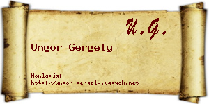 Ungor Gergely névjegykártya